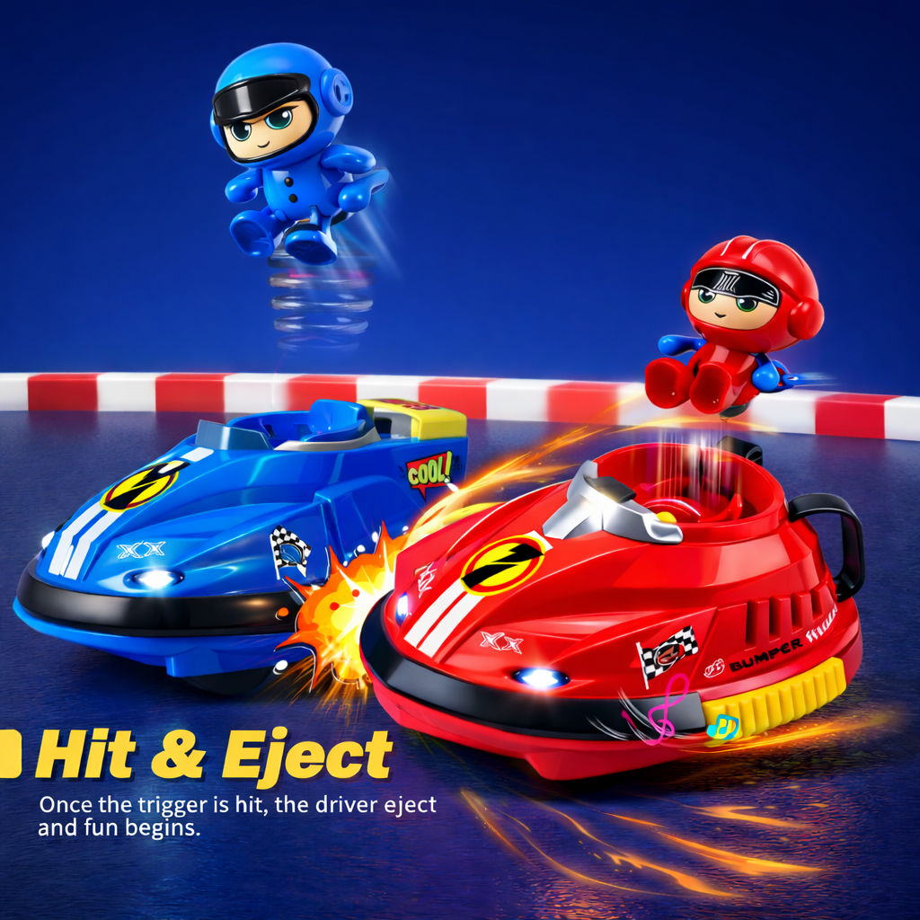 RC Go Kart Bumper Cars – 2 Player Remote Control Battle Toy Set