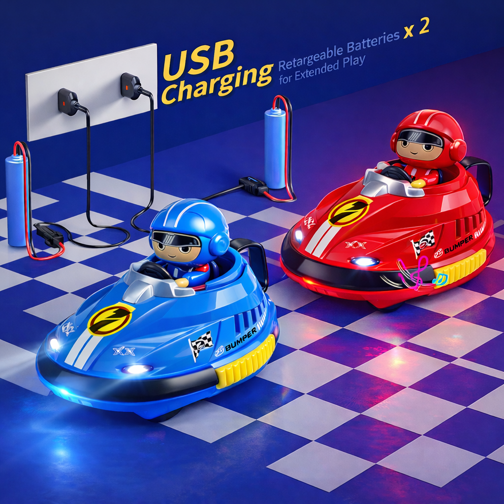 RC Go Kart Bumper Cars – 2 Player Remote Control Battle Toy Set