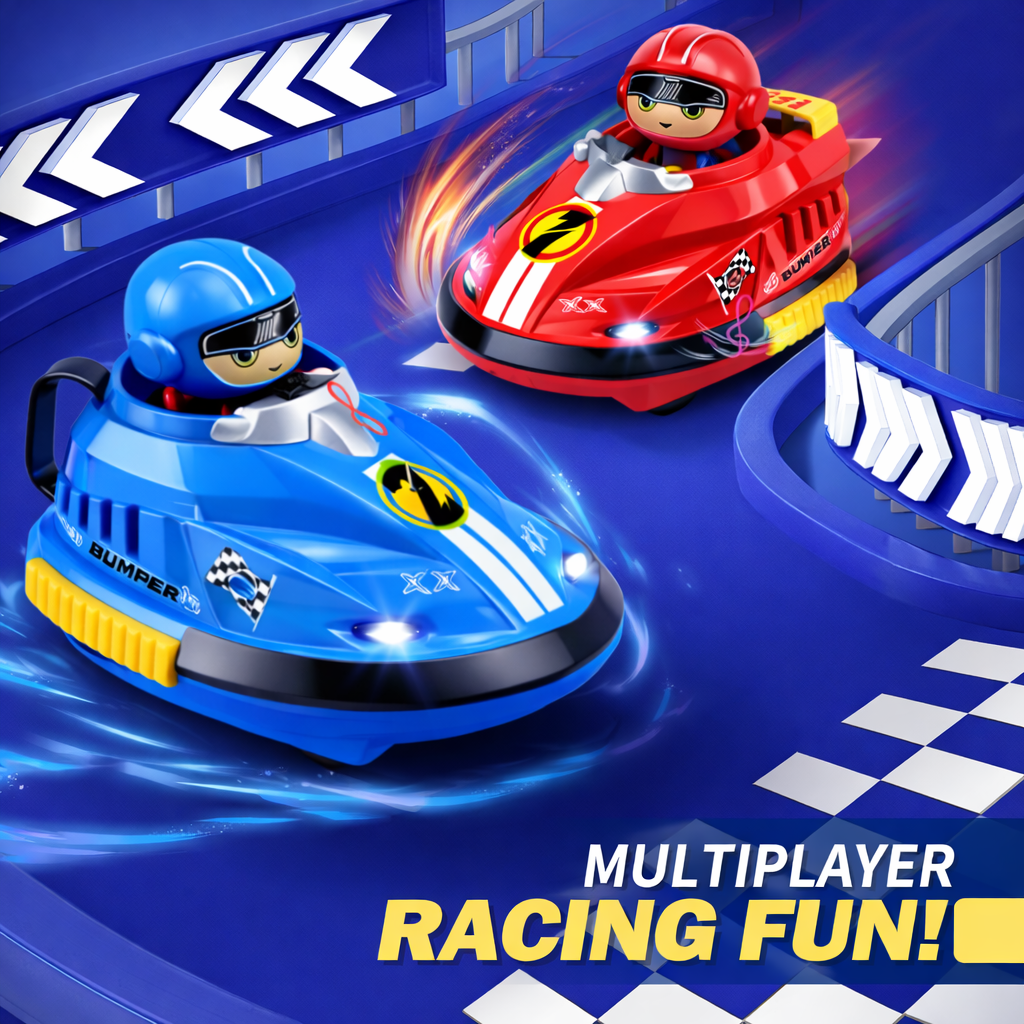 RC Go Kart Bumper Cars – 2 Player Remote Control Battle Toy Set
