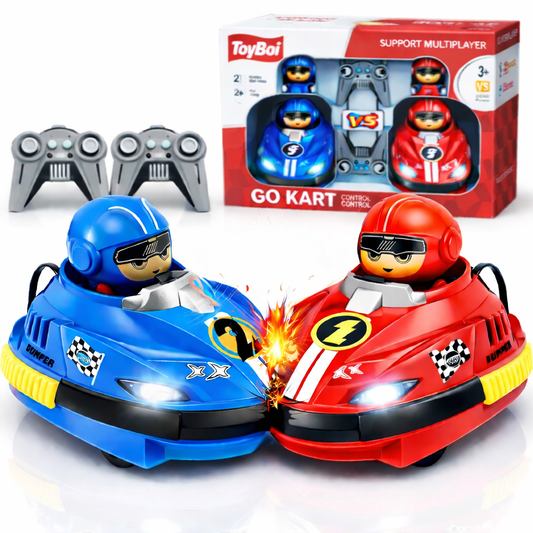 RC Go Kart Bumper Cars – 2 Player Remote Control Battle Toy Set
