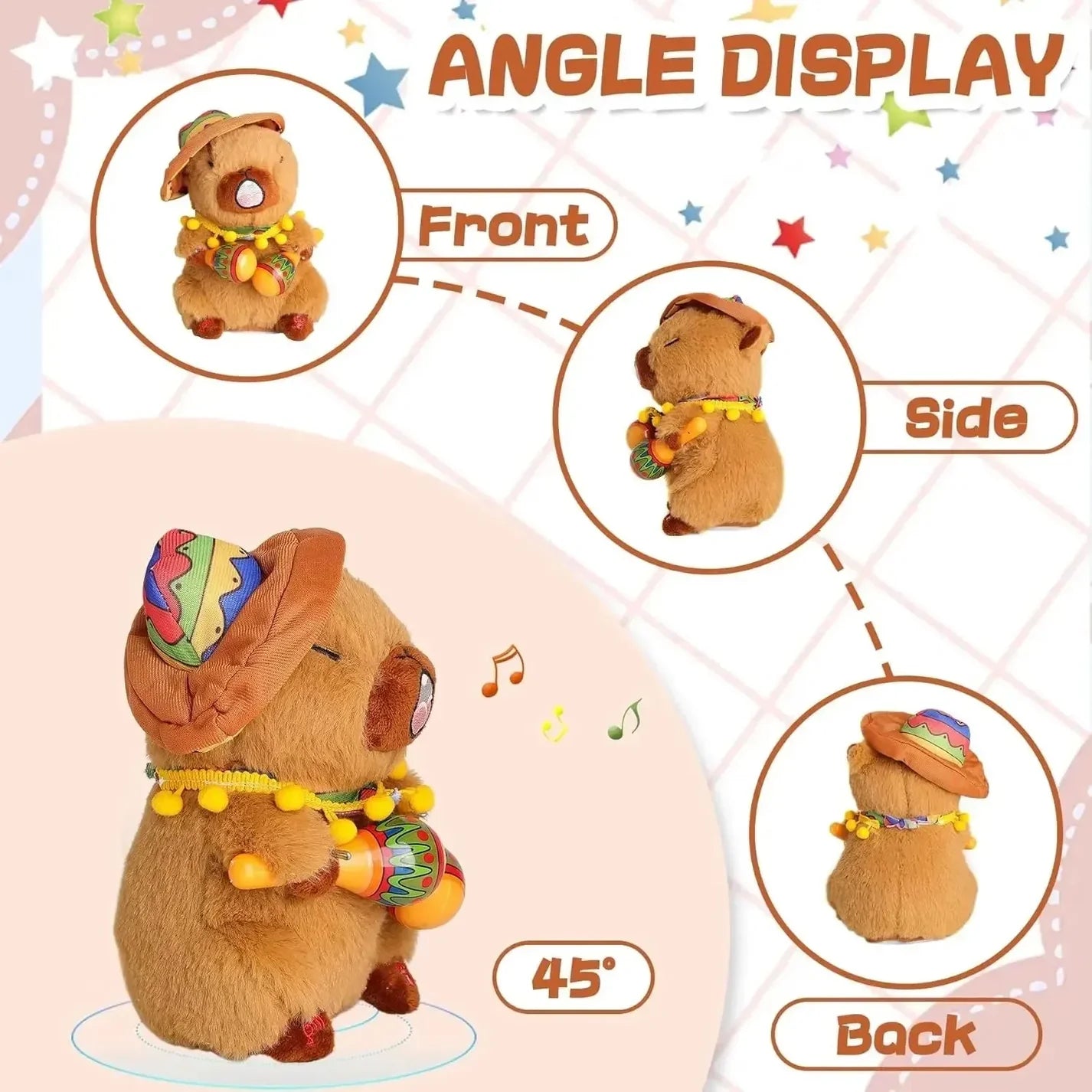 Musical Talking Capybara Plush interactive Dancing Stuffed Animal