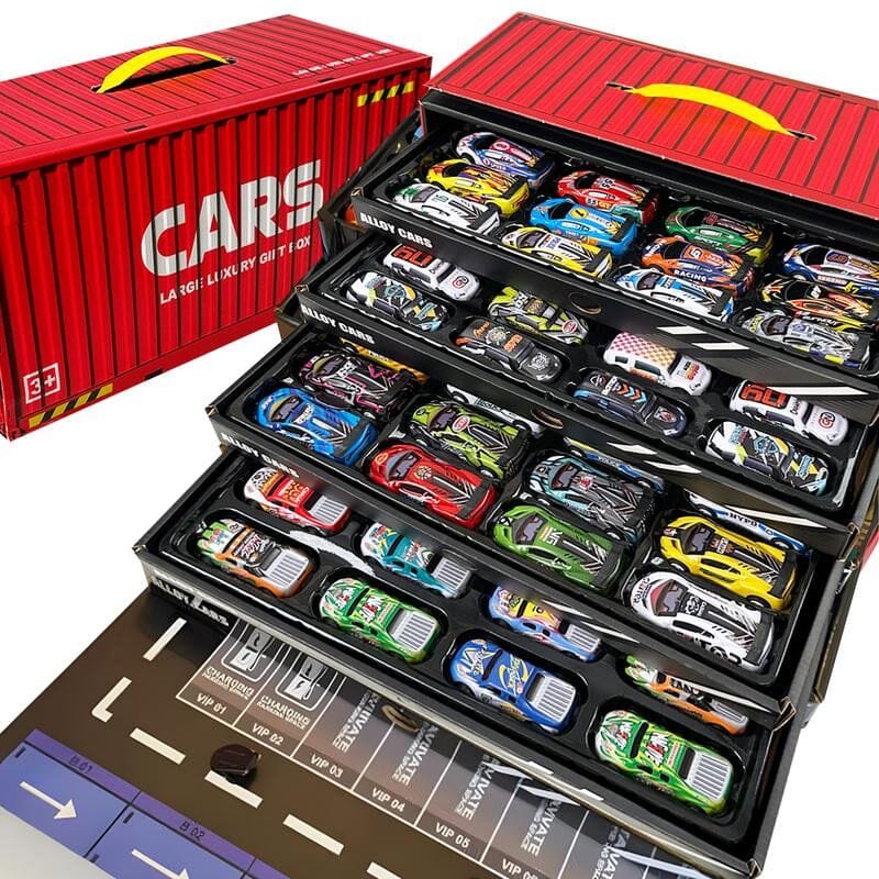 Premium 48 Piece Mini Pull Back Alloy Cars With Container for Kids