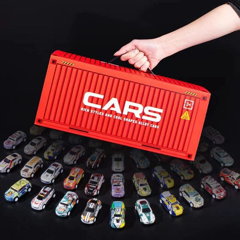 Premium 48 Piece Mini Pull Back Alloy Cars With Container for Kids