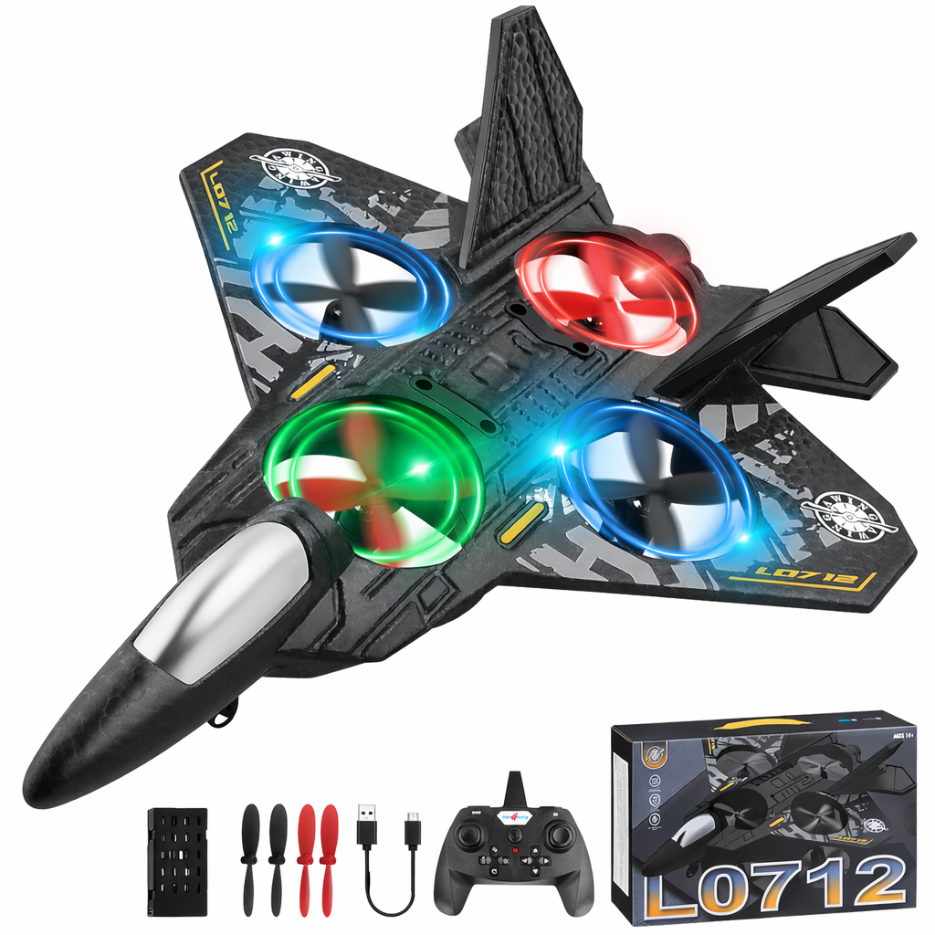 RC Fighter Jet Toy + Labubu Collectible Combo