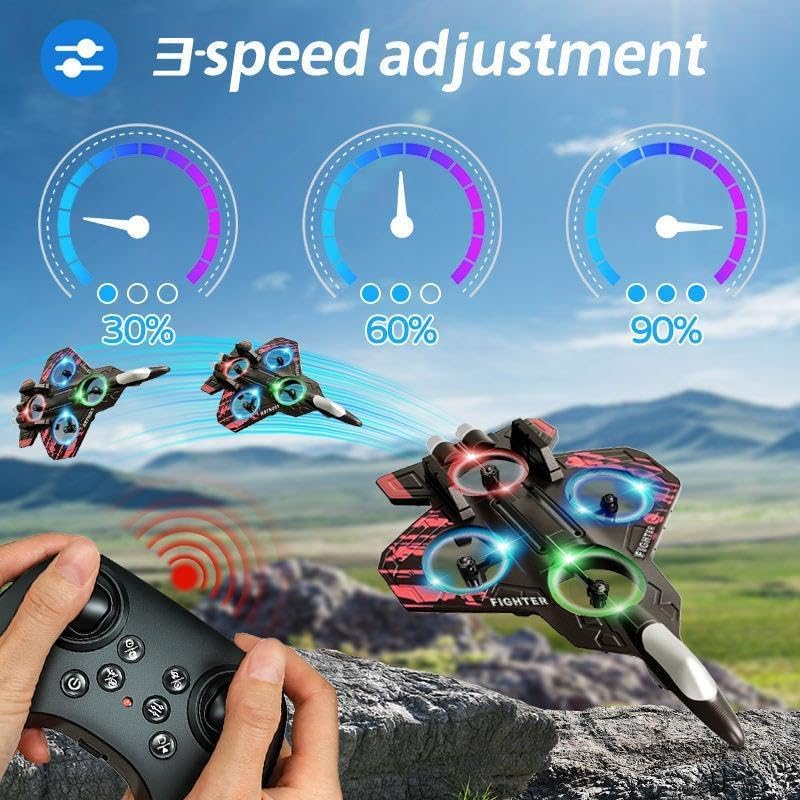 RC Fighter Jet Plastic Toy, dual battery with 360° Flip Plane