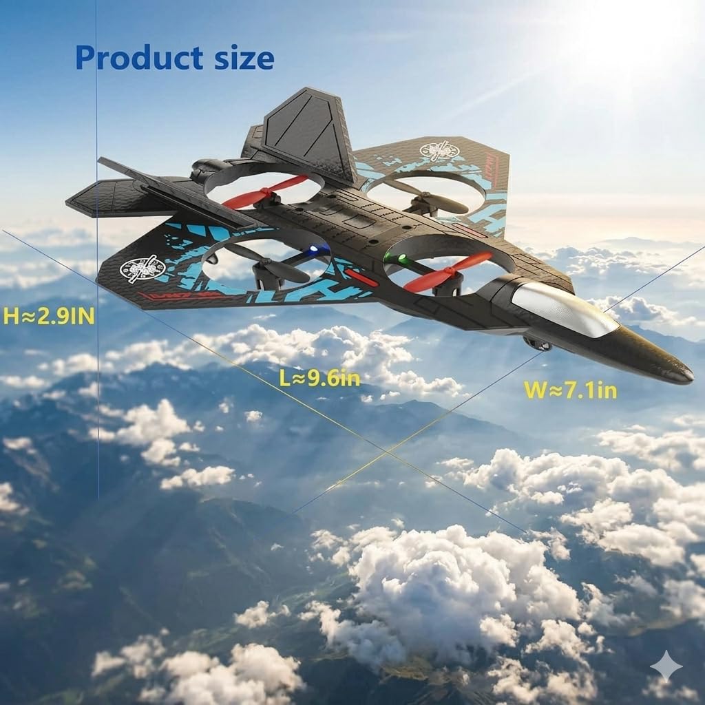 RC Fighter Jet Plastic Toy, dual battery with 360° Flip Plane
