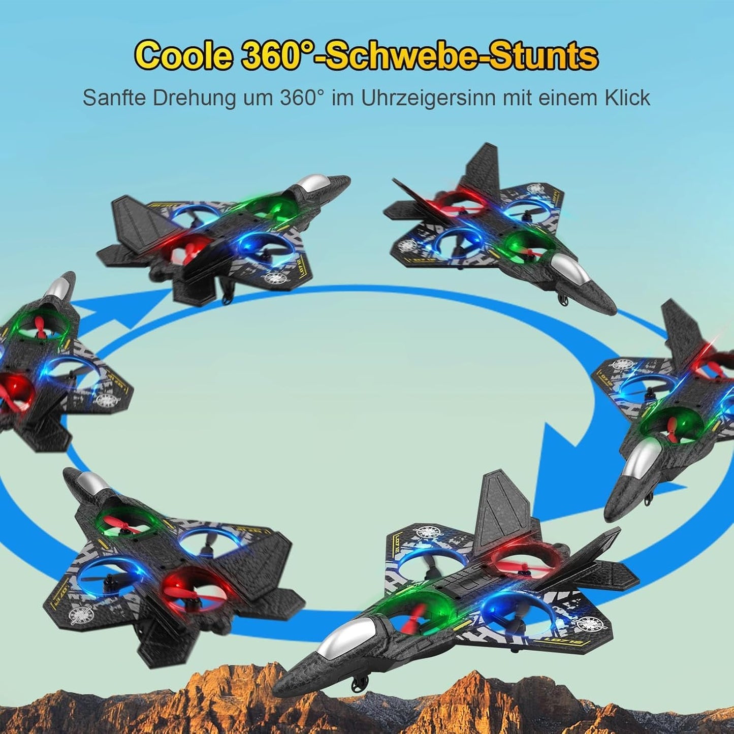 RC Fighter Jet Plastic Toy, dual battery with 360° Flip Plane