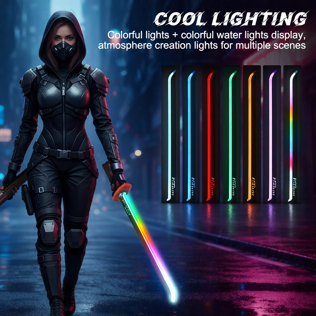 7-Color Katana Flowing LED Spark Sword with Smoke Effect