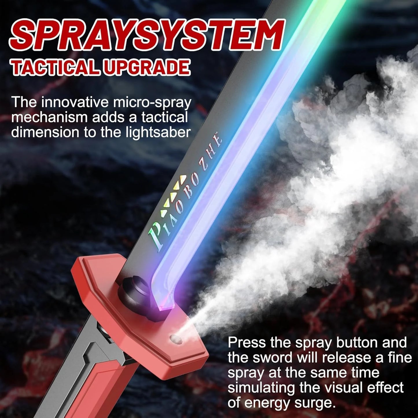 7-Color Katana Flowing LED Spark Sword with Smoke Effect