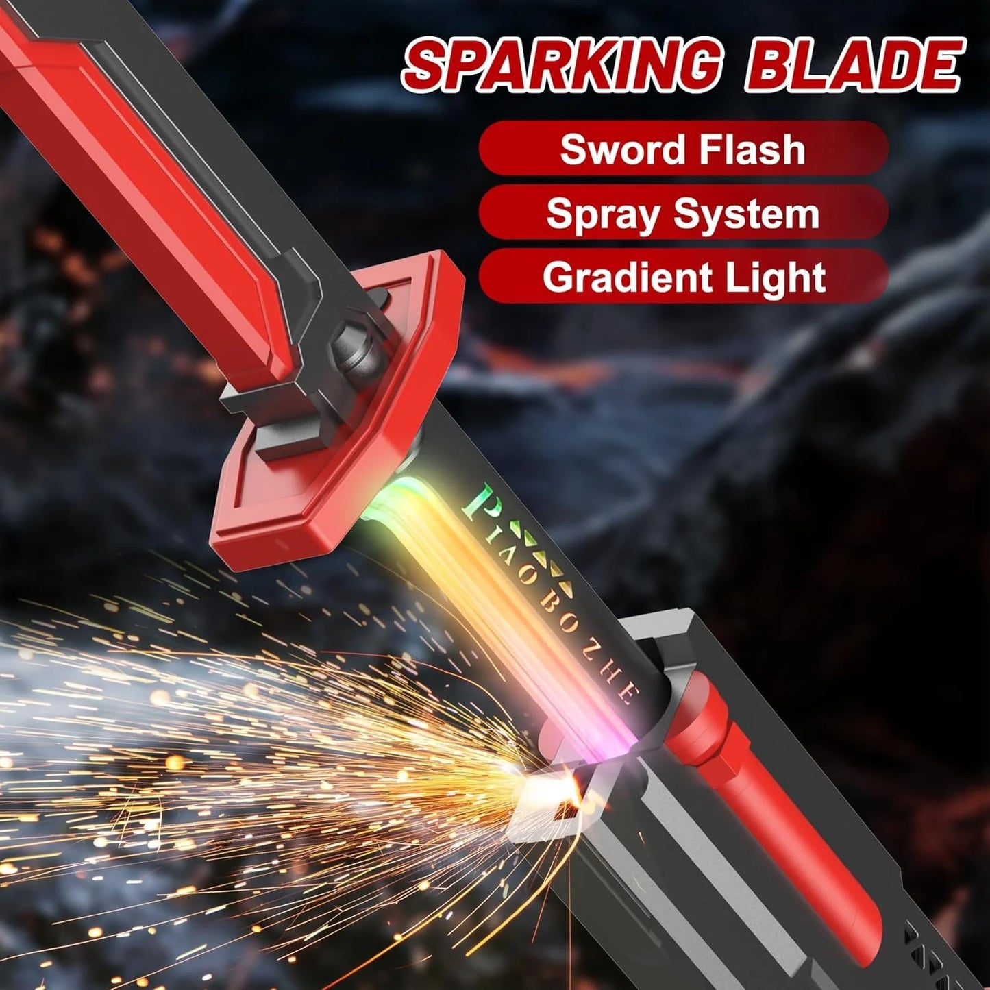 7-Color Katana Flowing LED Spark Sword with Smoke Effect