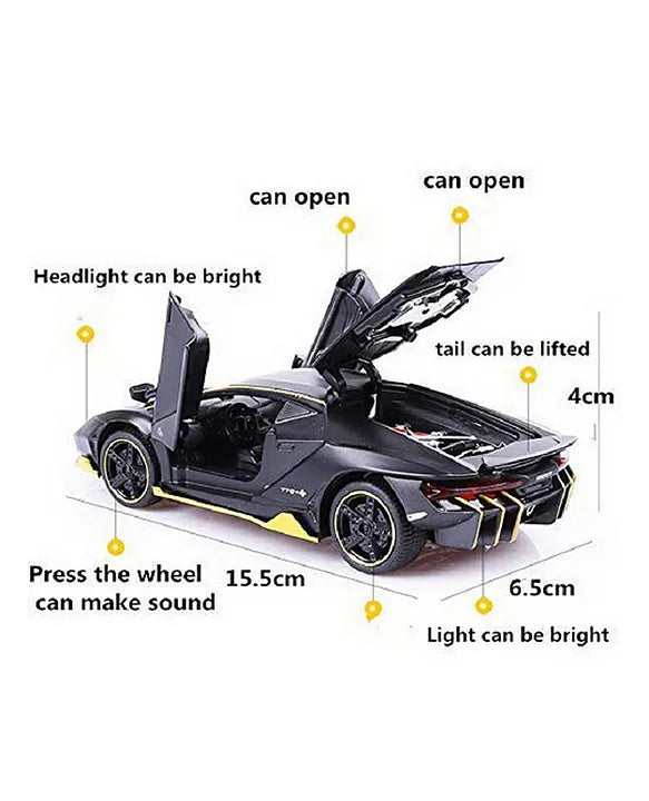 Lamborghini Diecast Centenario Black Metal  Model Car 1:32 Scale