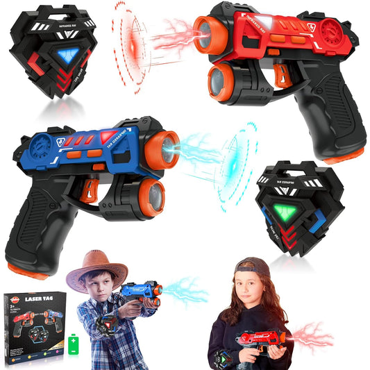 Laser Tag Guns Set of 2 with LED Score Vests Multiplayer Game