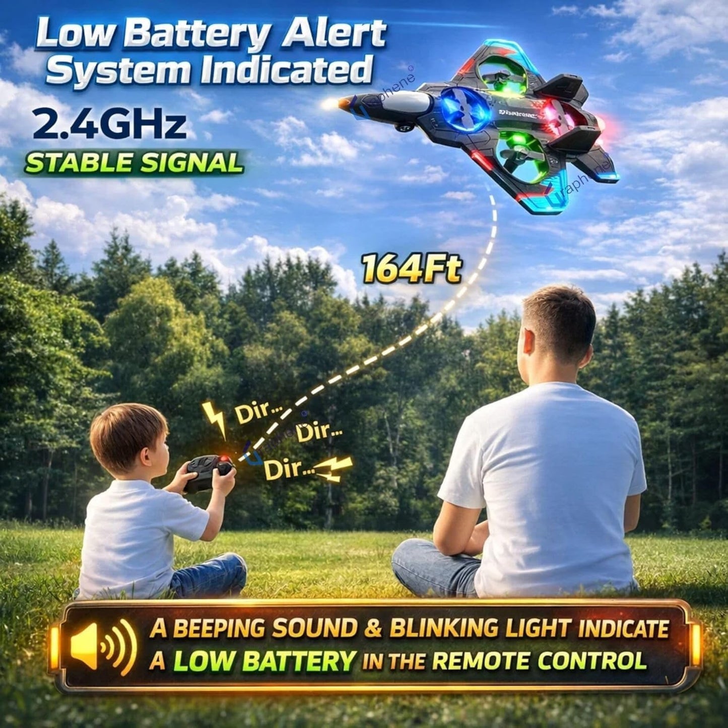 RC Fighter Jet Plastic Toy, dual battery with 360° Flip Plane