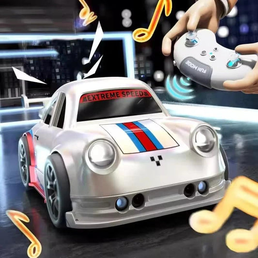 Drifting RC Car for Kids – 2.4GHz Remote Control Racing Car with Lights, Sound Effects, Follow & Escape Modes,360° Rotation,Music & LED Lights Toy Gift