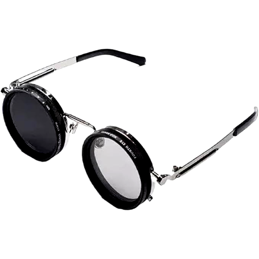 Adjustable Tint Polarized Round Sunglasses with ND9 Stepless Adjustable Gears Beach Sunglasses