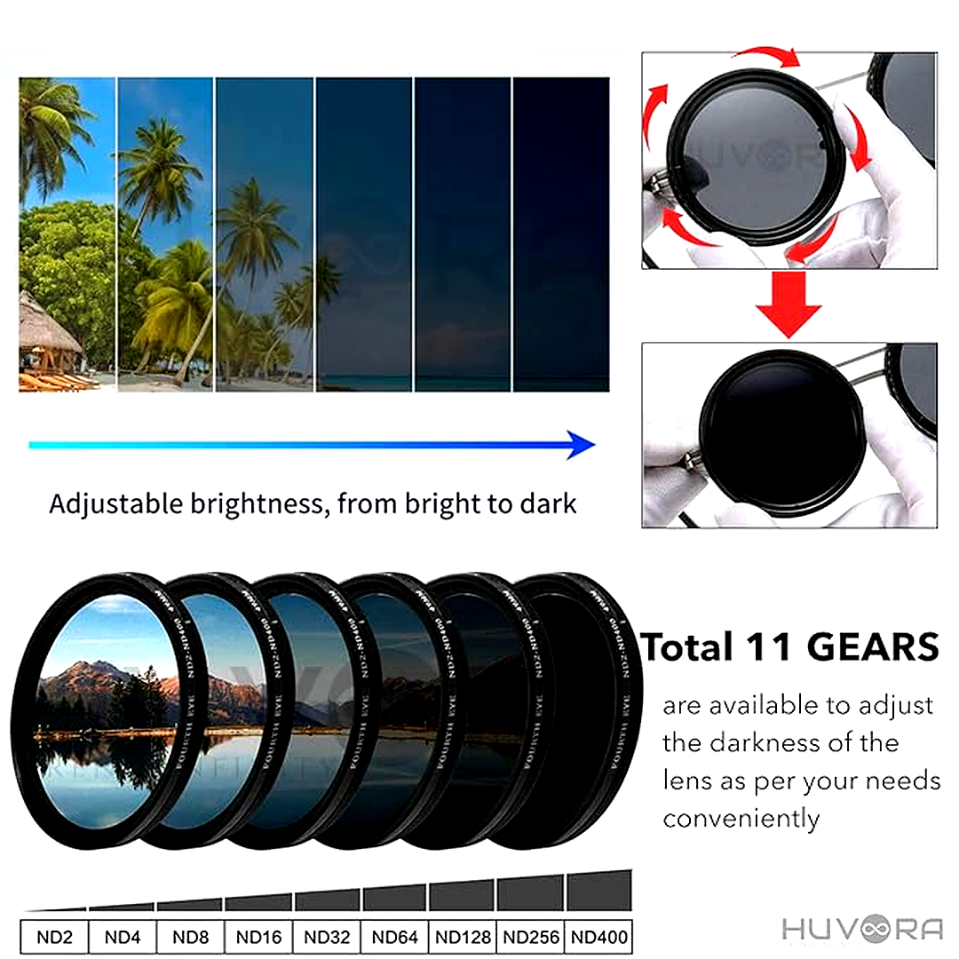 Adjustable Tint Polarized Sunglasses ND9 Stepless Gear beach Shades