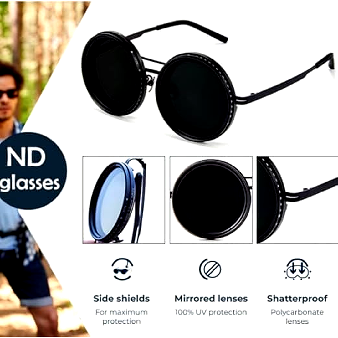 Adjustable Tint Polarized Sunglasses ND9 Stepless Gear beach Shades