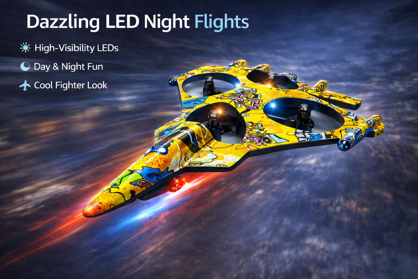 Remote Control Fighter Jet, X30 Graffiti Fighter Plastic Body Drone