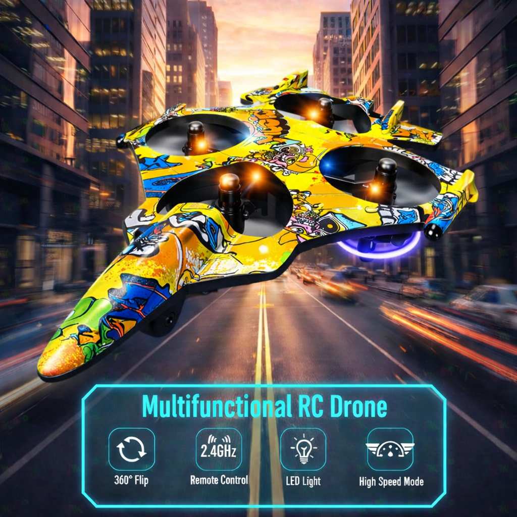 Remote Control Fighter Jet, X30 Graffiti Fighter Plastic Body Drone